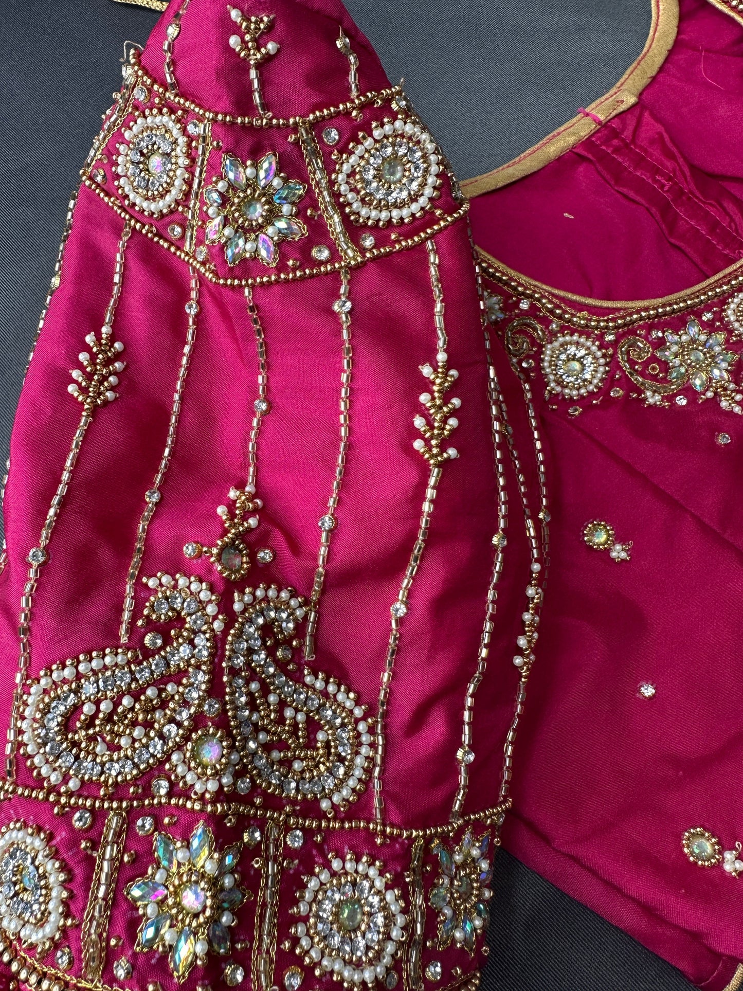 Pink Silk Maggam Aari Work Blouse