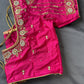 Pink Silk Maggam Aari Work Blouse