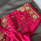 Pink Silk Maggam Aari Work Blouse