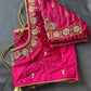 Pink Silk Maggam Aari Work Blouse