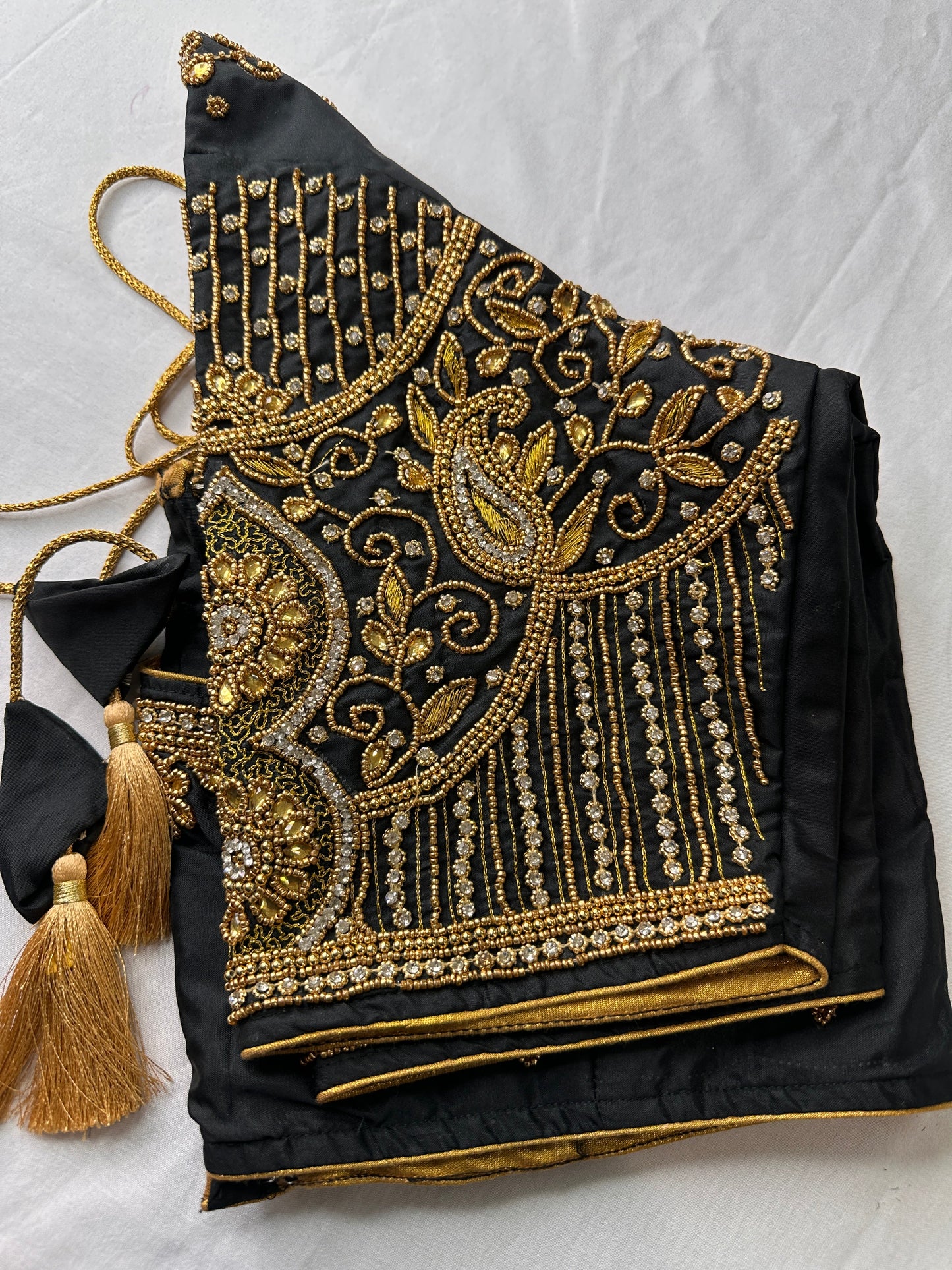 Black Silk Maggam Aari Work Blouse