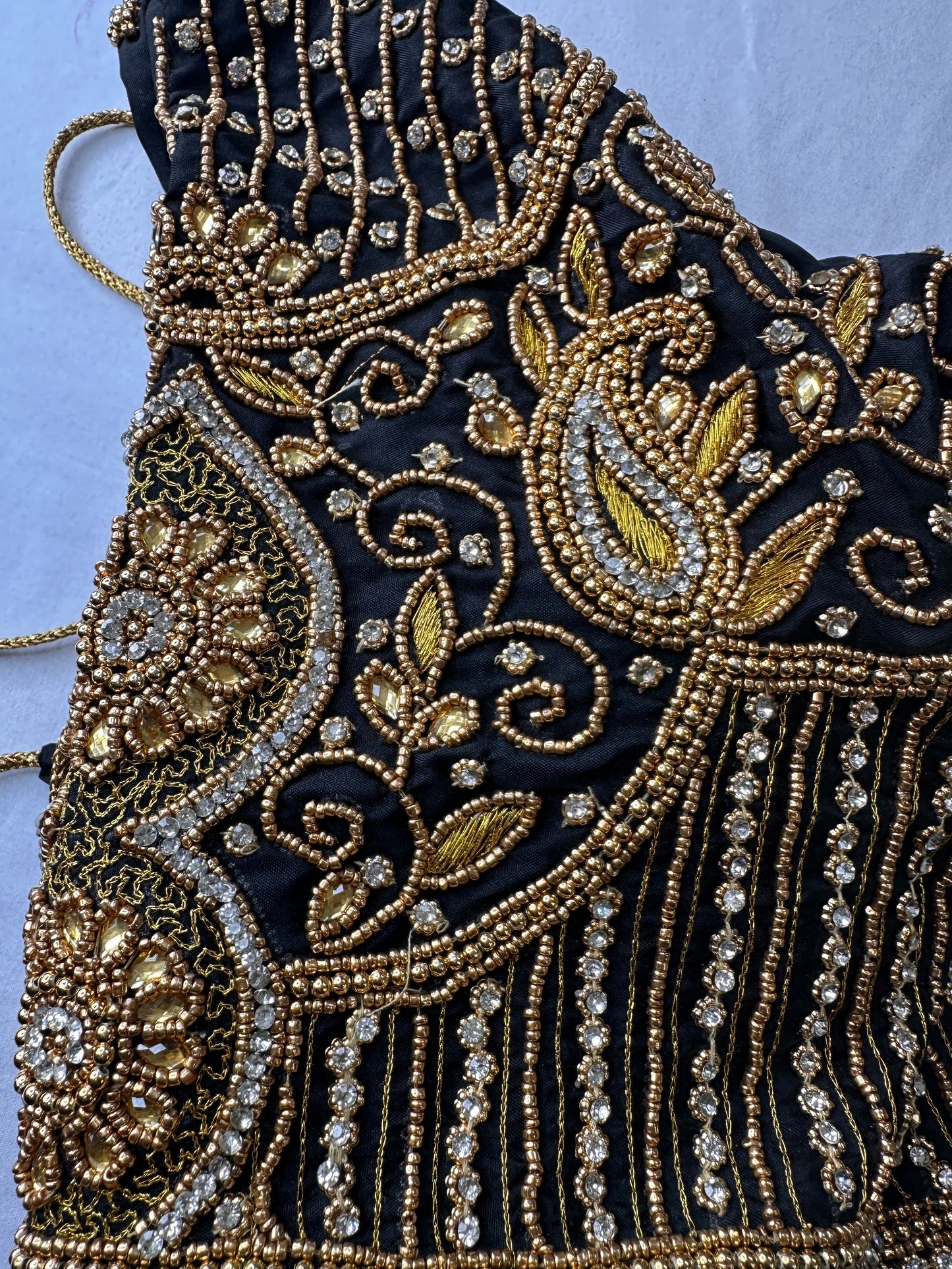 Black Silk Maggam Aari Work Blouse