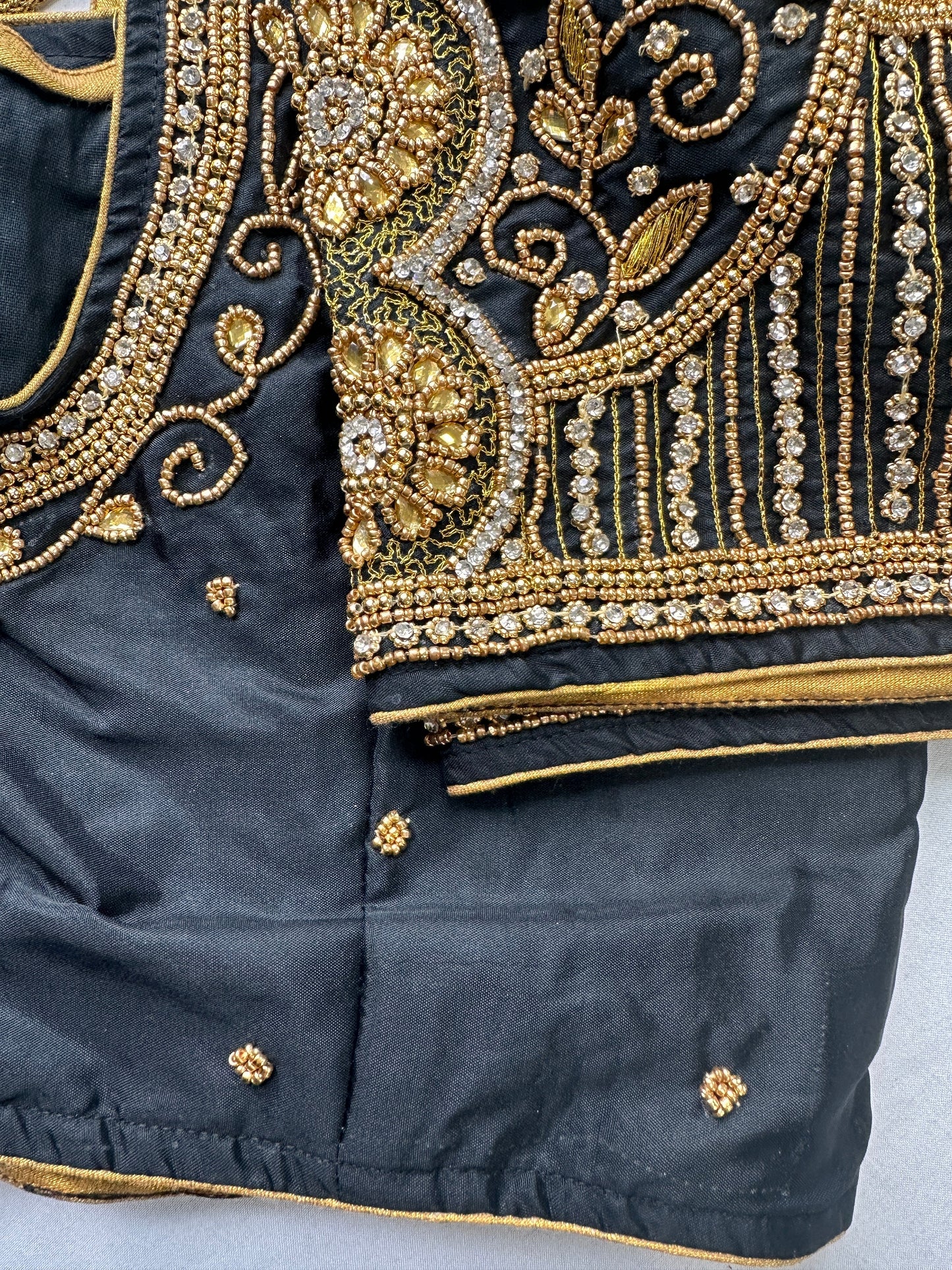 Black Silk Maggam Aari Work Blouse