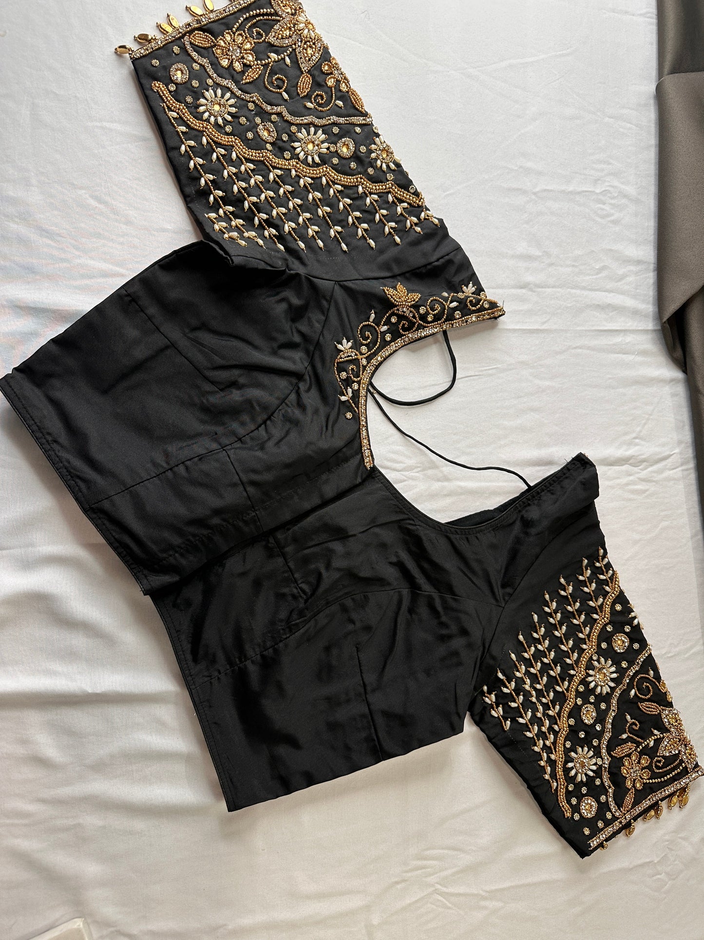 Black Silk Maggam Aari Work Blouse