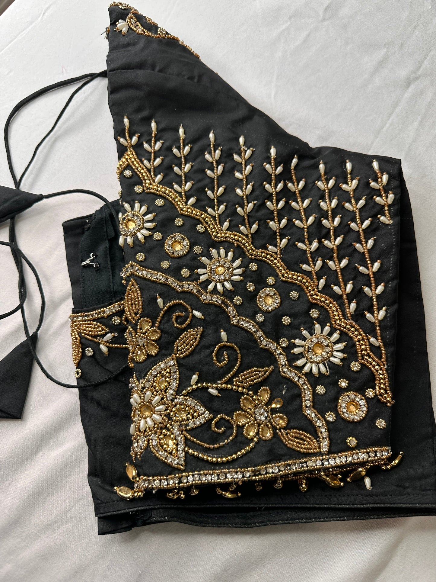 Black Silk Maggam Aari Work Blouse