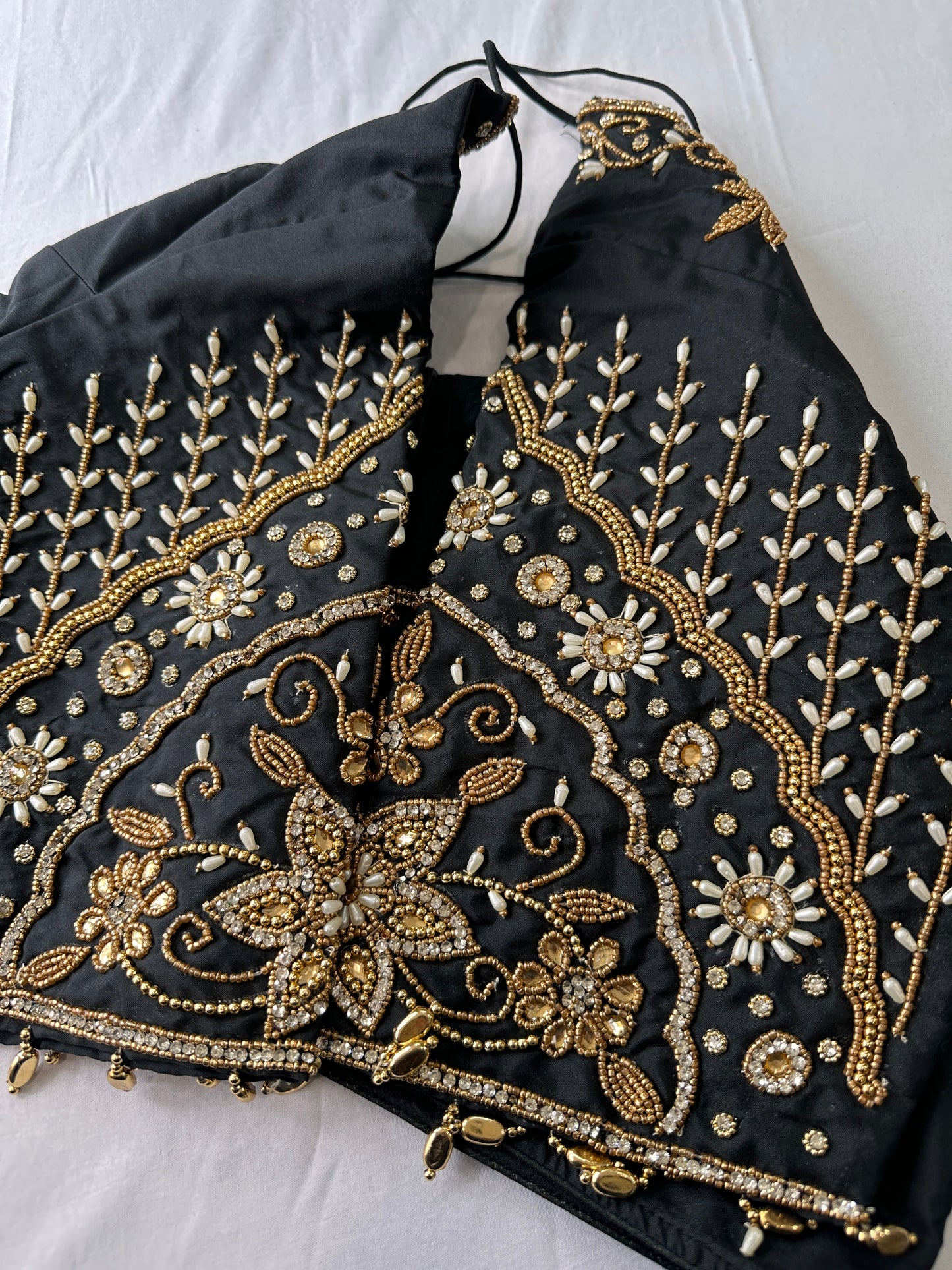 Black Silk Maggam Aari Work Blouse