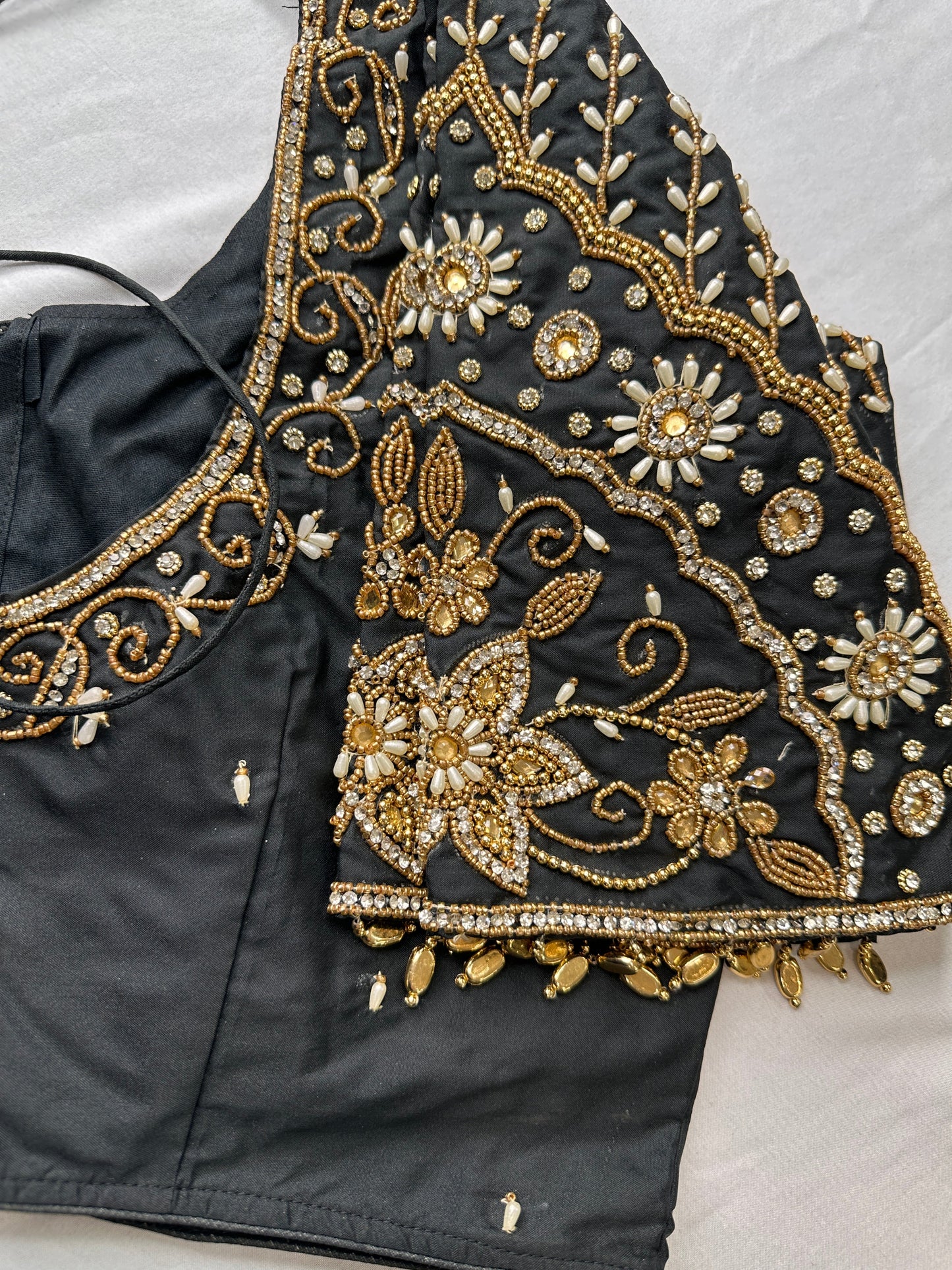 Black Silk Maggam Aari Work Blouse