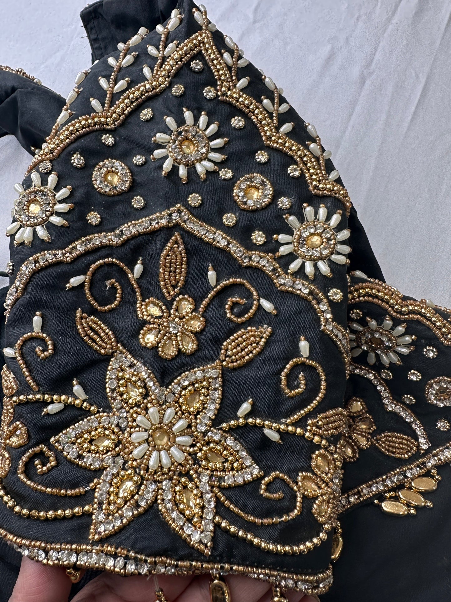 Black Silk Maggam Aari Work Blouse