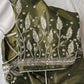 Olive Green Tissue Silk Maggam Aari Work Blouse