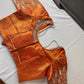 Orange Tissue Silk Maggam Aari Work Blouse