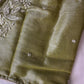 Green Pearl Tissue Silk Maggam Aari Work Blouse