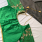 Green Silk Maggam Aari Work Blouse