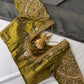 Mehendi Green Silk Maggam Aari Work Blouse