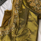 Mehendi Green Silk Maggam Aari Work Blouse