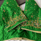Green Silk Maggam Aari Work Blouse