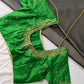 Green Silk Maggam Aari Work Blouse