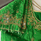 Green Silk Maggam Aari Work Blouse