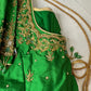 Green Silk Maggam Aari Work Blouse