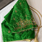 Green Silk Maggam Aari Work Blouse