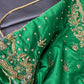 Green Silk Maggam Aari Work Blouse