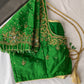 Green Silk Maggam Aari Work Blouse