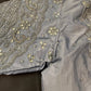 Silver Grey Silk Maggam Aari Work Blouse