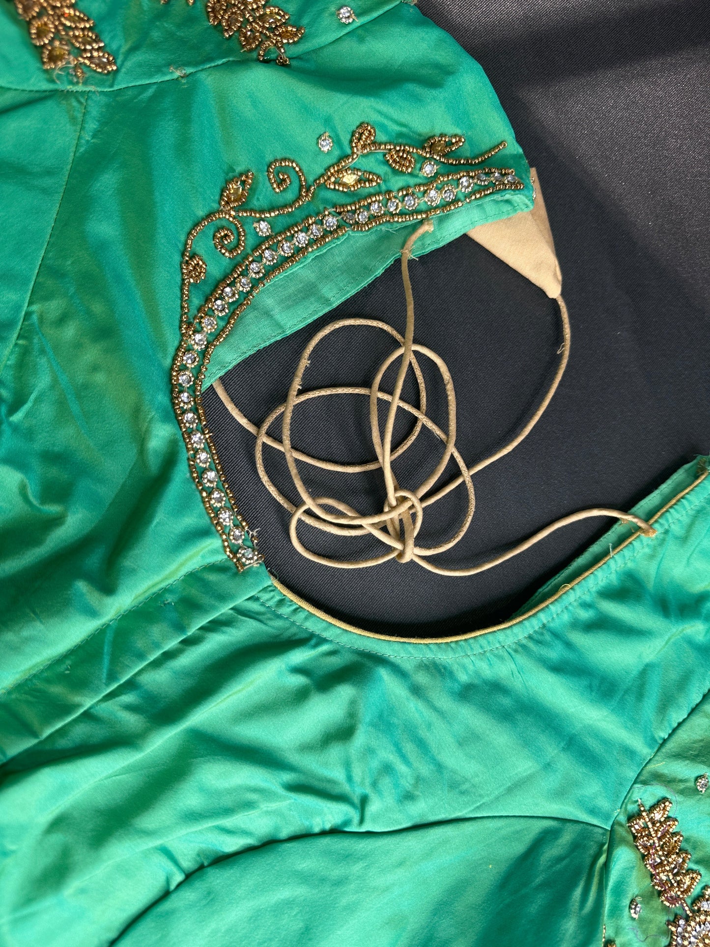 Light Green Silk Maggam Aari Work Blouse