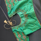 Light Green Silk Maggam Aari Work Blouse