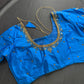 Turqouise Blue Silk Maggam Aari Work Blouse
