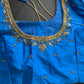 Turqouise Blue Silk Maggam Aari Work Blouse