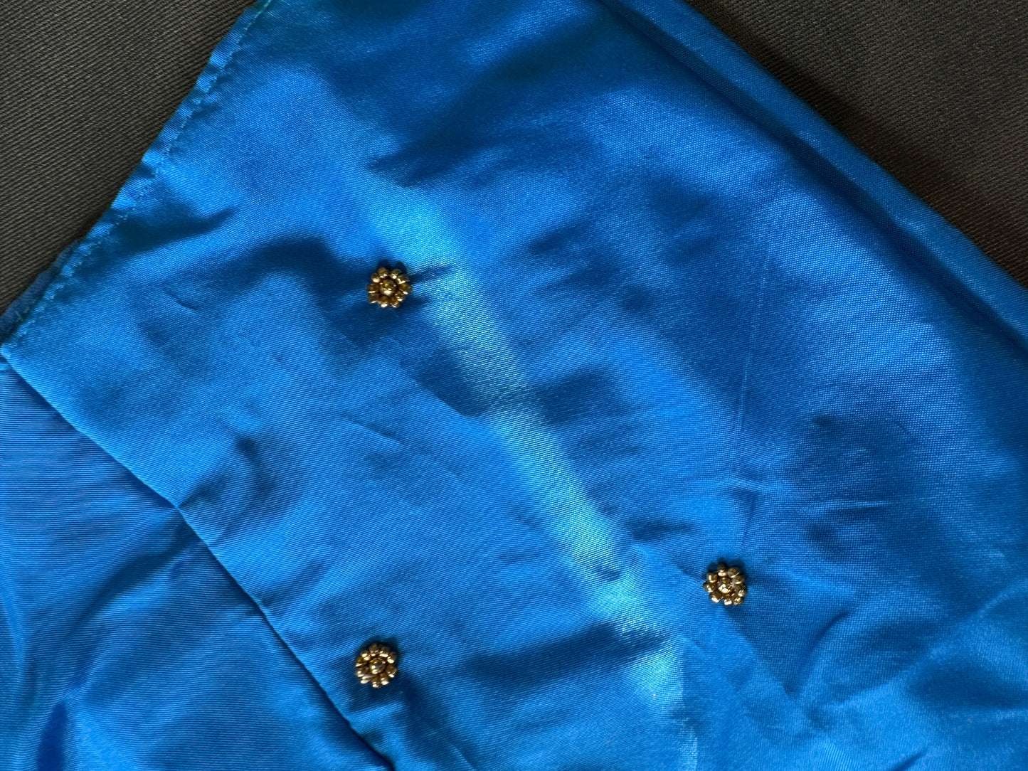 Turqouise Blue Silk Maggam Aari Work Blouse