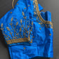 Turqouise Blue Silk Maggam Aari Work Blouse
