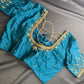 Teal Silk Maggam Aari Work Blouse