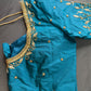 Teal Silk Maggam Aari Work Blouse