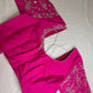 Pink Mirror work Maggam Aari Embroidery Blouse
