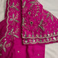 Pink Mirror work Maggam Aari Embroidery Blouse