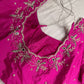 Pink Mirror work Maggam Aari Embroidery Blouse
