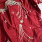 Marron Red Mirror work Maggam Aari Embroidery Blouse