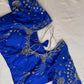 Blue Mirror work Maggam Aari Embroidery Blouse