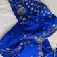 Blue Mirror work Maggam Aari Embroidery Blouse