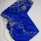 Blue Mirror work Maggam Aari Embroidery Blouse