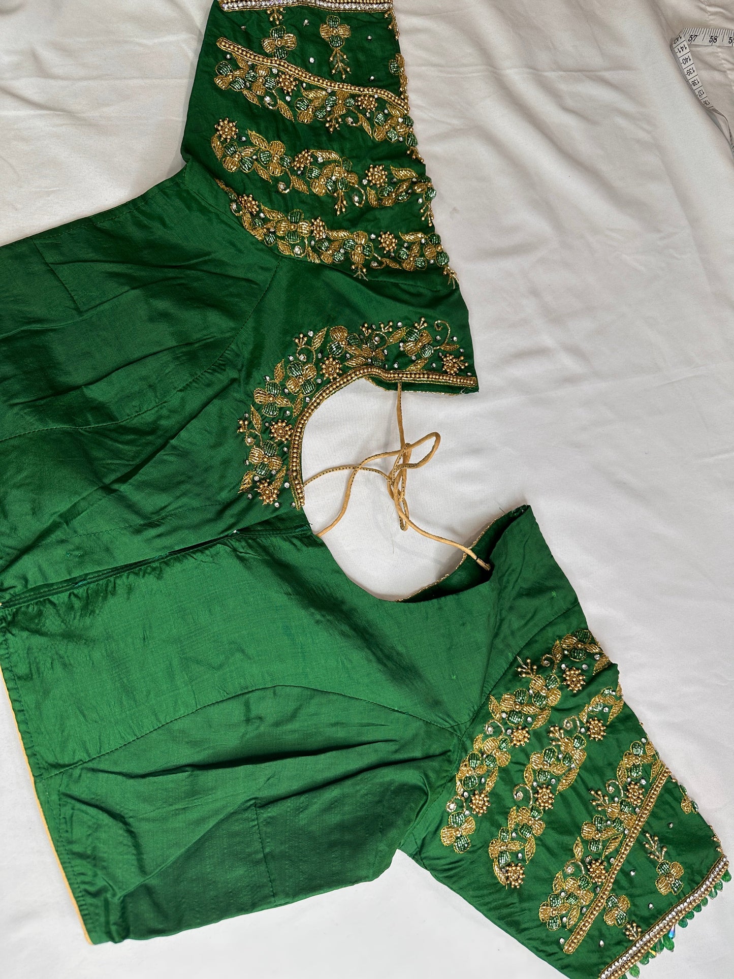 Green Maggam Aari Embroidery Blouse
