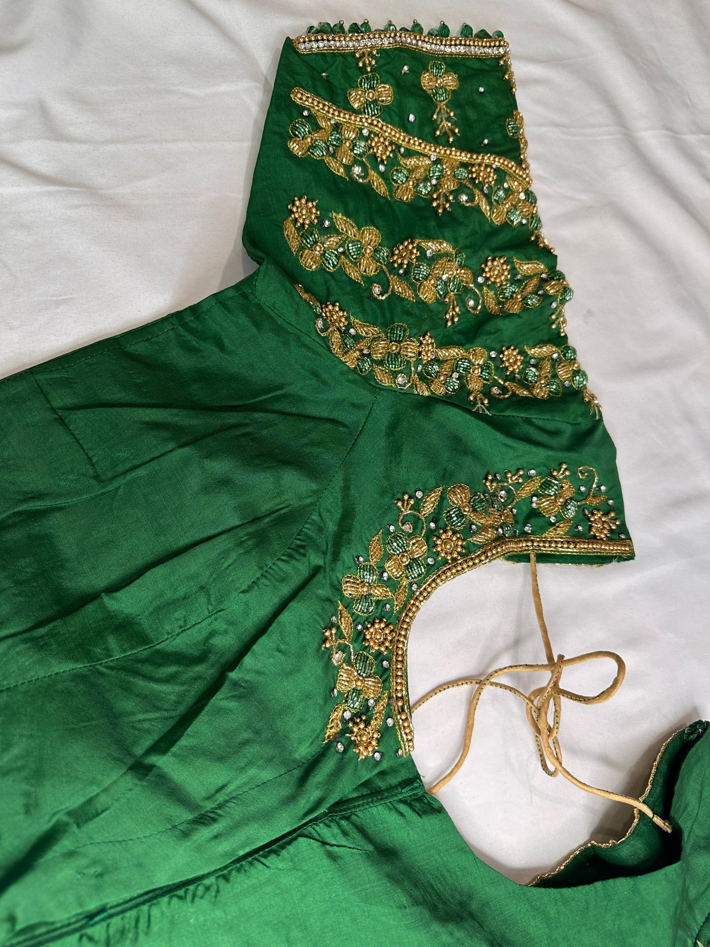 Green Maggam Aari Embroidery Blouse