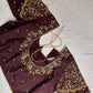 Brown Maggam Aari Embroidery Blouse