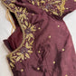 Brown Maggam Aari Embroidery Blouse
