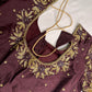 Brown Maggam Aari Embroidery Blouse