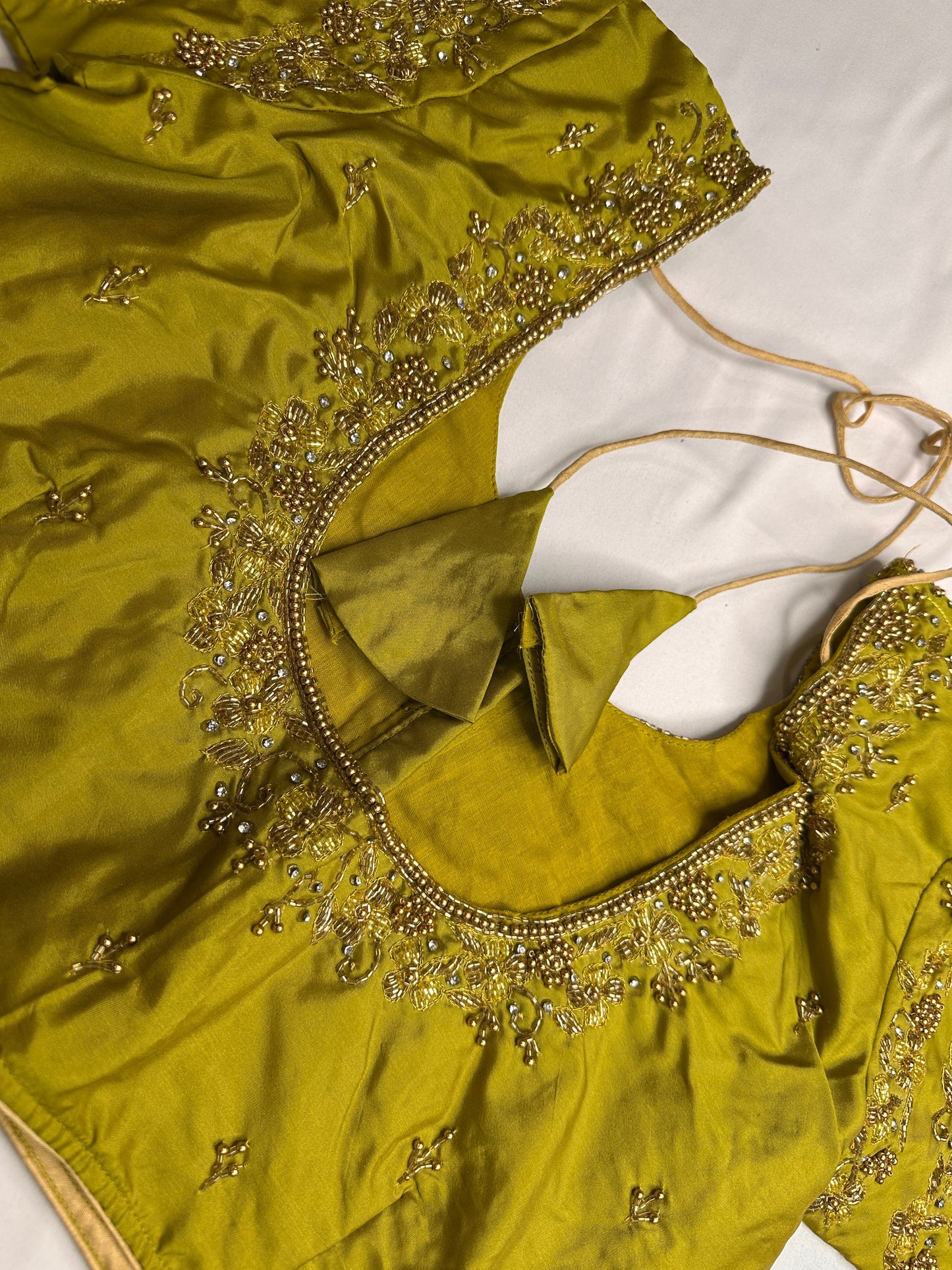 Green Maggam Aari Embroidery Blouse