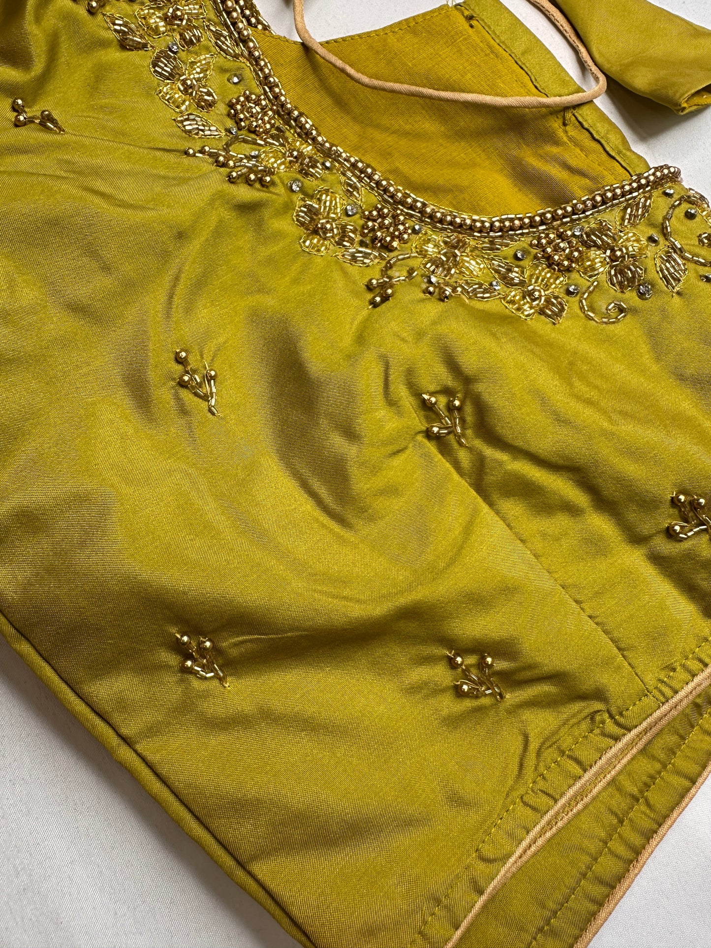 Green Maggam Aari Embroidery Blouse