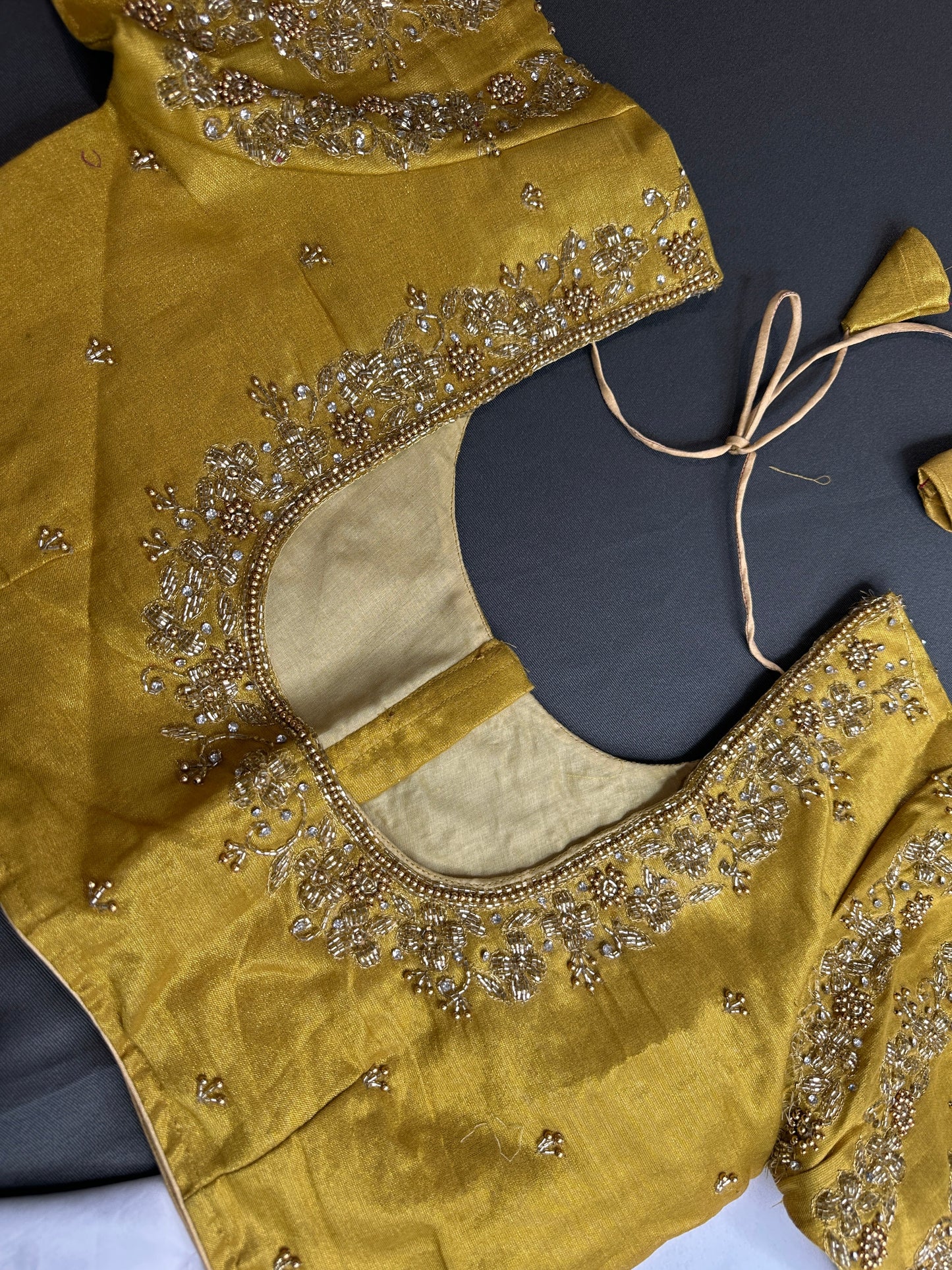 Golden Maggam Aari Embroidery Blouse