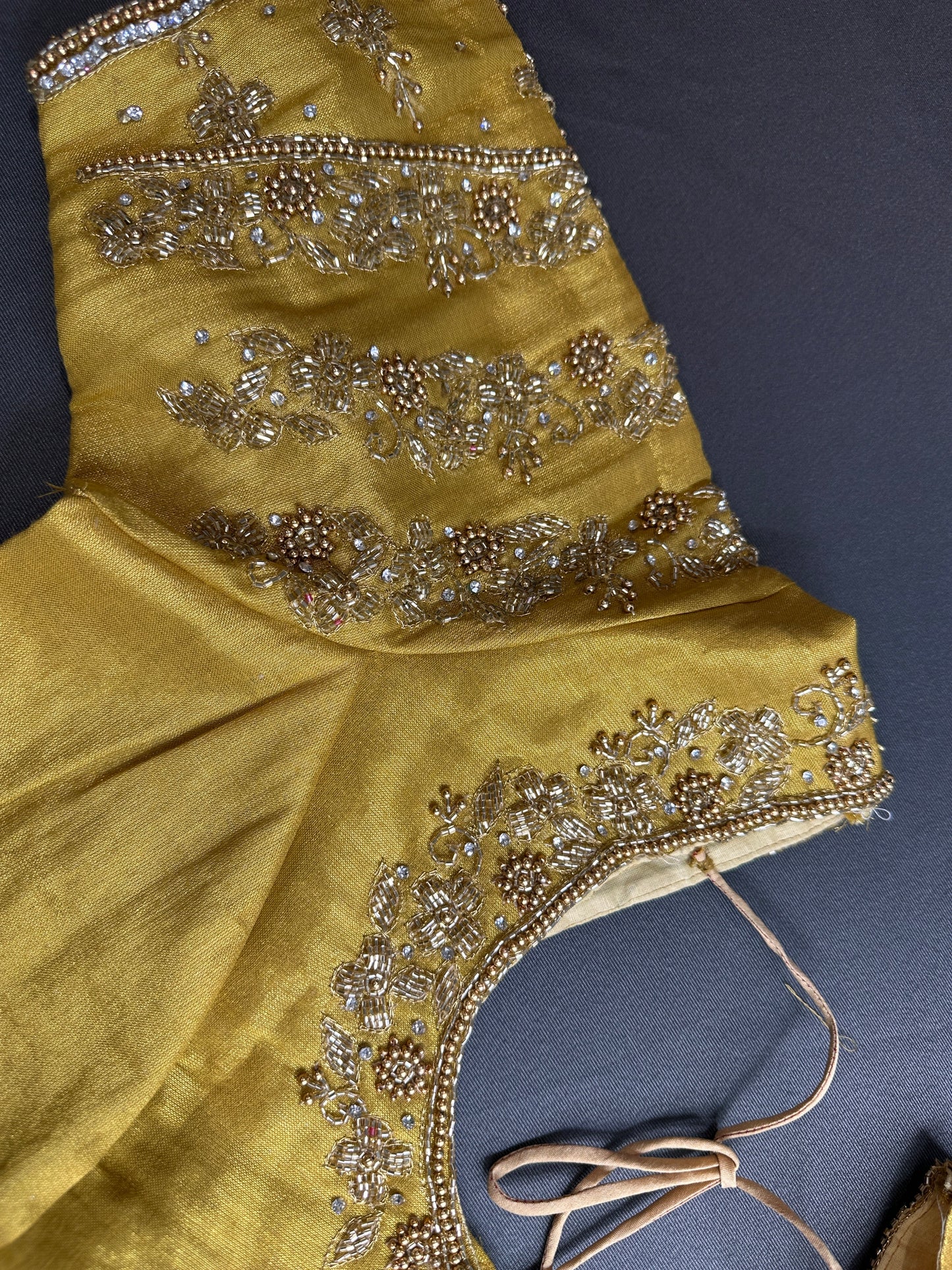 Golden Maggam Aari Embroidery Blouse